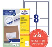 Avery Zweckform 3660 Étiquettes universelles, 97 x 67,7 mm, Convient pour Deutsche Post INTERNETMARKE, 100 feuilles/800 étiquettes, blanc