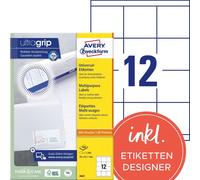 Avery Zweckform 3661 Étiquettes universelles, 70 x 67,7 mm, 100 feuilles/1 200 étiquettes, blanc