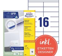 Avery Zweckform 3665 Étiquettes universelles, 105 x 33,8 mm, 100 feuilles/1 600 étiquettes, blanc