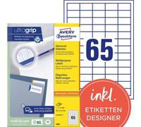 Avery Zweckform 3666 Étiquettes universelles, A4 avec ultragrip, 38 x 21,2 mm, blanc