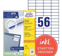 Avery Zweckform 3668 Étiquettes universelles, 52,5 x 21,2 mm, 100 feuilles/5 600 étiquettes, blanc