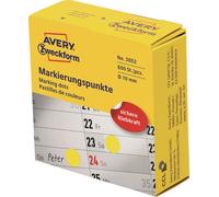 Avery Zweckform® 3852 3853 Points de repère - Ø 10 mm, distributeur de 800 étiquettes, jaune