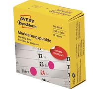 Avery Zweckform® 3854 3853 Points de repère - Ø 19 mm, distributeur de 250 étiquettes, magenta