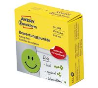 Avery Zweckform® 3858 Point d'évaluation "Smiley souriant" - Ø 19 mm, distributeur de 250 étiquettes, vert