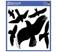Avery Zweckform Effaroucheur d'oiseaux 4485 Feuille de silhouettes d'oiseaux autocollantes plastifiées 14,5 x 4,5 mm Noir/transparent Import Allemagne Noir G