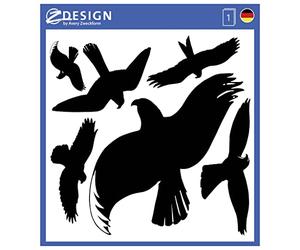 Avery Zweckform 4485 Feuille de silhouettes d'oiseaux autocollantes plastifiées 14,5 x 4,5 mm (Noir/transparent) (Import Allemagne)