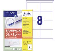 Avery Zweckform 4782-65 Etiquette universelles 97 x 67.7 mm papier blanc 65 feuille(s) fixation permanente imprimante à jet dencre, imprimante laser,