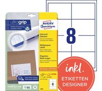 Avery Zweckform 4782 Étiquettes universelles, 97 x 67,7 mm, Convient pour Deutsche Post INTERNETMARKE, 25 feuilles/200 étiquettes, blanc