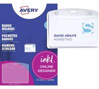 Avery Pochettes pour badge (4823) 90 x 60 mm plastique souple transparent – boîte 20