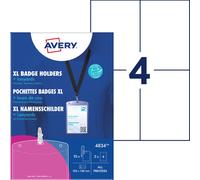 Avery Zweckform 4834, Badges, 148 x 105 mm, 190 g/m², 10 badges / 12 étiquettes à insérer / 3 feuilles