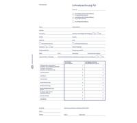 Avery Zweckform® 506 506 Fiche de salaire pour petits employés, DIN A4, pré-perforée, 50 feuilles/10 pièces, blanc