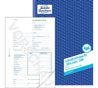 Avery Zweckform 506, Fiche de salaire pour petits employés, A4, avec papier bleu, 50 feuilles