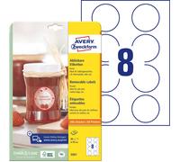 Avery Étiquettes universelles 5081 Ø 65 mm papier blanc 80 pcs décollables