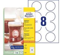 Avery-Zweckform 5081 Etiquette Universelles 65 Mm Papier Blanc 80 Pc(S) Décollable Imprimante Laser Couleur, Impriman