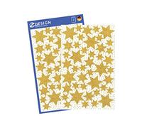 Avery Autocollants Zweckform 52225 – Planche de 86 autocollants Noël étoiles or