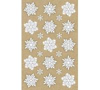 AVERY Zweckform 52290 Lot de 30 autocollants en cristal de glace de Noël Blanc (fabriqués en Allemagne, autocollants de Noël pour cartes, cadeaux, sacs) 2 feuilles/15 autocollants