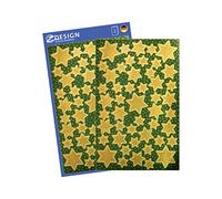 AVERY Zweckform 52806 Lot de 96 autocollants de Noël étoiles dorées (fabriqués en Allemagne, autocollants de Noël, papier brillant, cartes de décoration de Noël, cadeaux, sachets) 2 feuilles/48