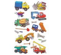 Avery Zweckform 53198 Children Sticker, 63 Paper Material Baustellenfahrzeuge Ba