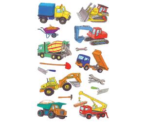 Avery Zweckform 53198 Children Sticker, 63 Paper Material Baustellenfahrzeuge Ba