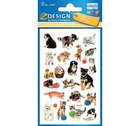 Avery Zweckform® 53487 Z-Design 53487, Autocollants pour enfants, chats, chiens, 3 feuilles/63 autocollants
