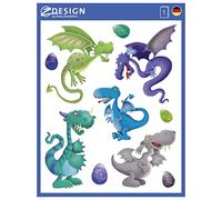 AVERY Zweckform 54992 Lot de 9 stickers pour fenêtre Motif dragon Multicolore