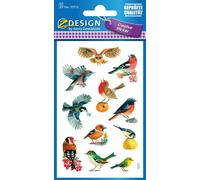 Avery Zweckform® 55713 Z-Design 55713, Autocollants de décoration, Oiseaux, 3 feuilles/33 autocollants