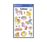Avery Zweckform 56390 Tatouages pour enfants (film de transfert temporaire testé dermatologiquement) 17 motifs chevaux