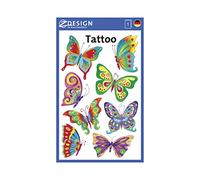 AVERY Zweckform 56742 Lot de 8 tatouages temporaires pour enfants (tatouages temporaires papillon, tatouages pour enfants, tatouages adhésifs imperméables, pour anniversaire d'enfant, petit cadeau,