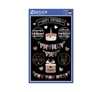 AVERY Zweckform 57079 Lot de 18 autocollants en papier « Happy Birthday » (autocollants avec effet brillant, décoration, anniversaire, cadeaux, cartes, félicitations, fête, décoration, album photo,