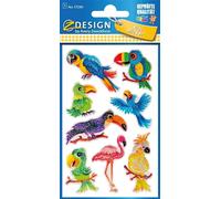 AVERY Zweckform ZDesign KIDS stickers pailletés "Oiseaux" 8 stickers sur 1 feuille