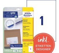Avery Zweckform 6119 Étiquettes universelles, 210 x 297 mm, 25 feuilles/25 étiquettes, blanc