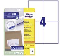 Avery-Zweckform 6120 Etiquette universelles 105 x 148 mm papier blanc 120 pc(s) fixation permanente imprimante à jet d'encre