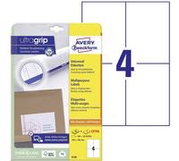 Avery-Zweckform 6120 Etiquette universelles 105 x 148 mm papier blanc 120 pc(s) fixation permanente imprimante à jet d'encre