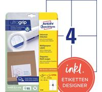 Avery Zweckform 6120 Étiquettes universelles, 105 x 148 mm, Convient pour Deutsche Post INTERNETMARKE, 25 feuilles/100 étiquettes, blanc