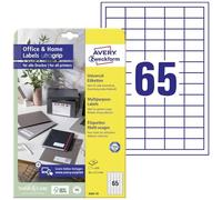 Avery-Zweckform 3666-10 Etiquette universelles 38 x 21.2 mm papier blanc 650 pc(s) fixation permanente imprimante à jet d'encre