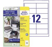 Avery-Zweckform 6123 Etiquette universelles 97.3 x 42.3 mm papier blanc 120 pc(s) fixation permanente imprimante à jet d'encre