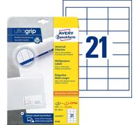 Avery Zweckform® 6170 6170 Étiquettes universelles ultragrip - 64 x 36 mm, blanc, 630 étiquettes, permanentes