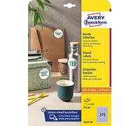 Avery Zweckform 6221-10 Étiquettes rondes (3 150 pastilles adhésives, Ø 10 mm sur A4, autocollants ronds à imprimer, étiquettes de produits autocollantes, étiquettes permanentes) 10 feuilles, blanc