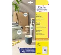 Avery Zweckform 6223-10 Étiquettes rondes (480 pastilles adhésives, Ø 30 mm sur A4, autocollants ronds à imprimer, étiquettes de produits autocollantes, étiquettes permanentes) 10 feuilles, blanc