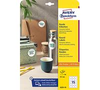 Avery Zweckform 6225-10 Étiquettes rondes (150 pastilles adhésives, Ø 51 mm sur A4, autocollants ronds à imprimer, étiquettes de produits autocollantes, étiquettes permanentes) 10 feuilles, blanc