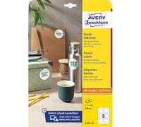 Avery Zweckform 6229-10 Étiquettes rondes (60 pastilles adhésives, Ø 80 mm sur A4, autocollants ronds à imprimer, étiquettes de produits autocollantes, étiquettes permanentes) 10 feuilles, blanc