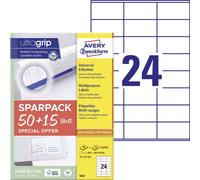 Avery-Zweckform 6602 Etiquette universelles 70 x 36 mm papier blanc 1560 pc(s) fixation permanente imprimante laser couleur
