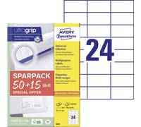 Avery-Zweckform 6605 Etiquette universelles 70 x 37 mm papier blanc 1560 pc(s) fixation permanente imprimante laser couleur