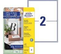 Avery Zweckform 7168-10 Étiquettes d'expédition, Home Office, petit paquet, A4 avec ultragrip, 199,6 x 143,5 mm, 10 feuilles/20 étiquettes, blanc