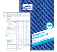Avery Zweckform 743, Fiche de frais de voyage, pour décompte par voyage, A5, avec papier bleu, 50 feuilles