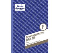 Avery Zweckform® 745 Reçu pour frais de réception, DIN A5, microperforé, 50 feuilles, jaune