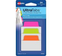 Avery Zweckform 74753 Bande adhésive, petit format, 24 pièces, vert fluo, orange fluo, rose fluo