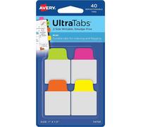 Avery Zweckform 74759 Bande adhésive, petit format, 40 pièces, vert fluo, rose fluo, orange fluo, jaune fluo