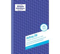 Avery Zweckform® 756 756 Ordre, DIN A5, autocopiant, 2 x 50 feuilles, blanc
