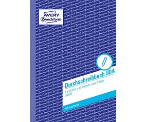 AVERY Zweckform 904 Carnet de notes A5, 50 pages lignées, avec une feuille de papier bleu et une page vierge, pré-perforée et perforée, idéal pour prendre des notes, listes à faire, blanc